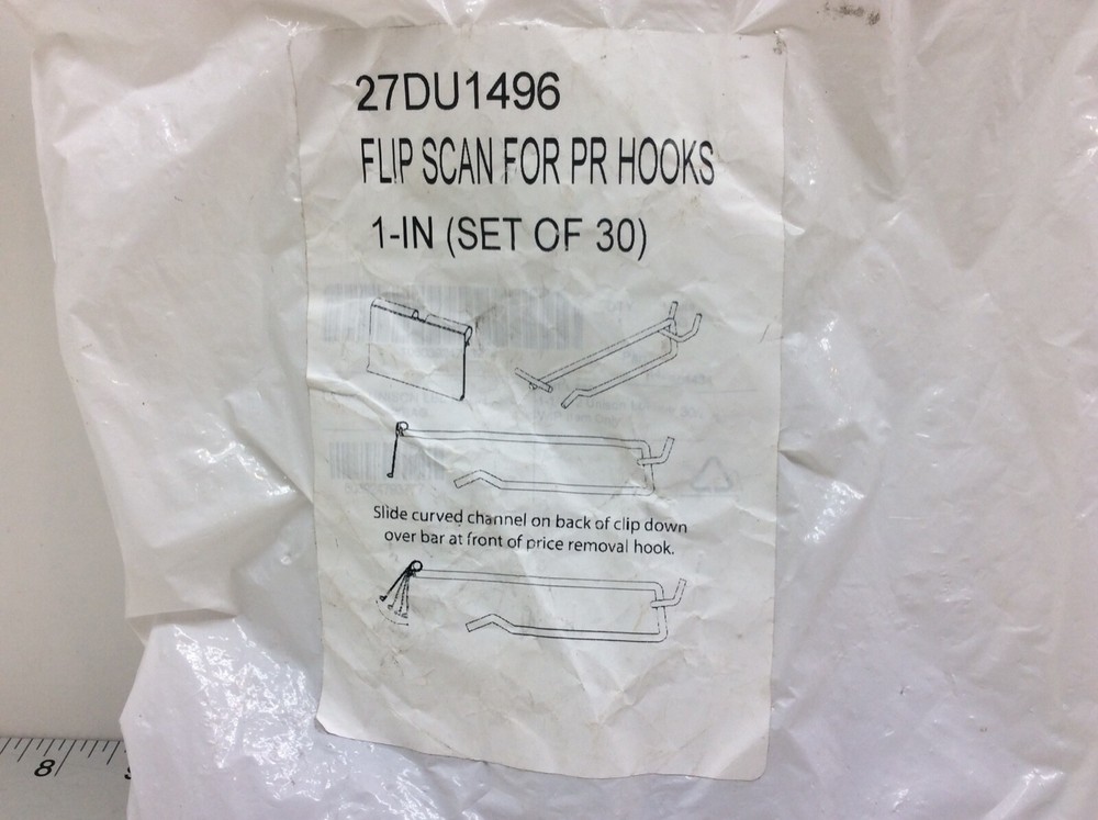 9" Silver Pegboard PR Hooks 8 Pack & Flip Scan for PR Hooks 1" 30 Pack