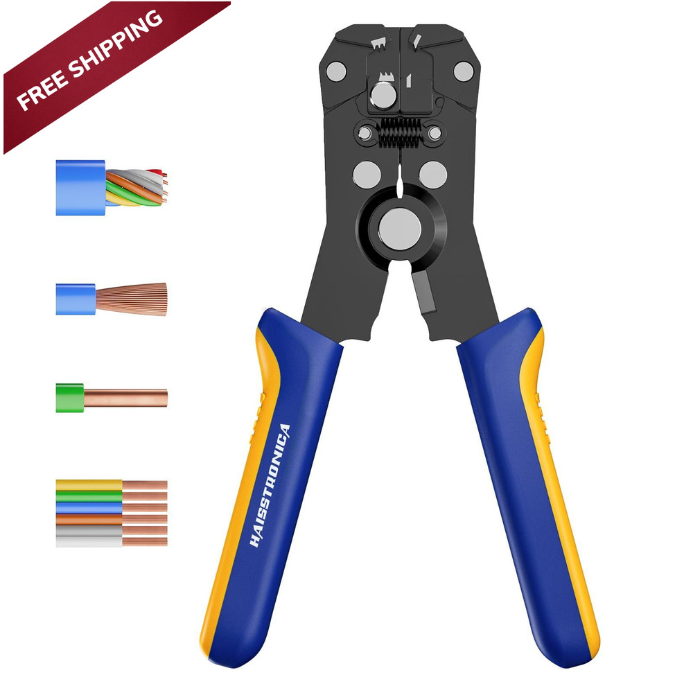haisstronica Self-Adjusting Wire Automatic Stripper, Blue and Yellow