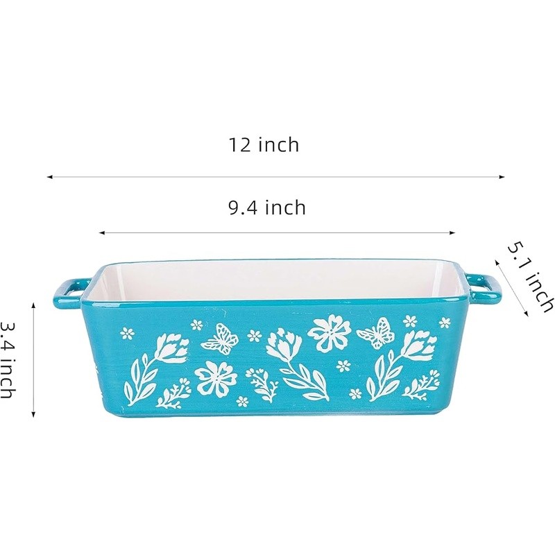 Ceramic Loaf Pan Microwave Oven Dishwasher Safe Baking Dish Multi-functional Use
