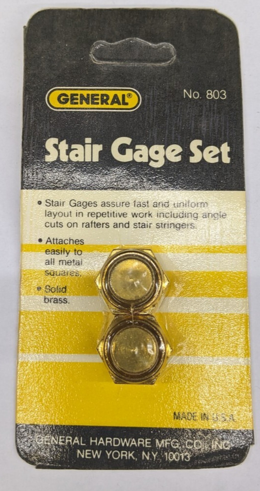 General Stair Gage Set - Solid Brass - No. 803 USA