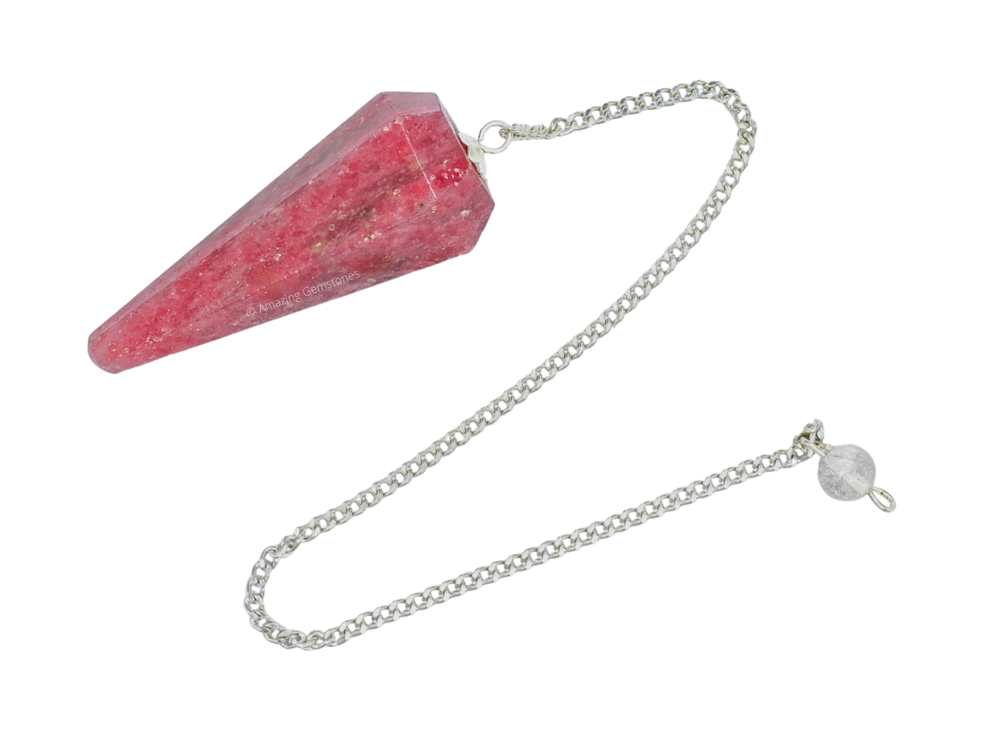 Rhodonite Dowsing Crystal Pendulum