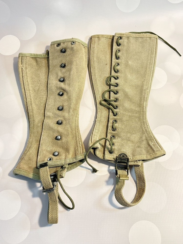 ORIGINAL WWII US ARMY COMBAT FIELD LEGGINGS W/ LACES Military Uniform