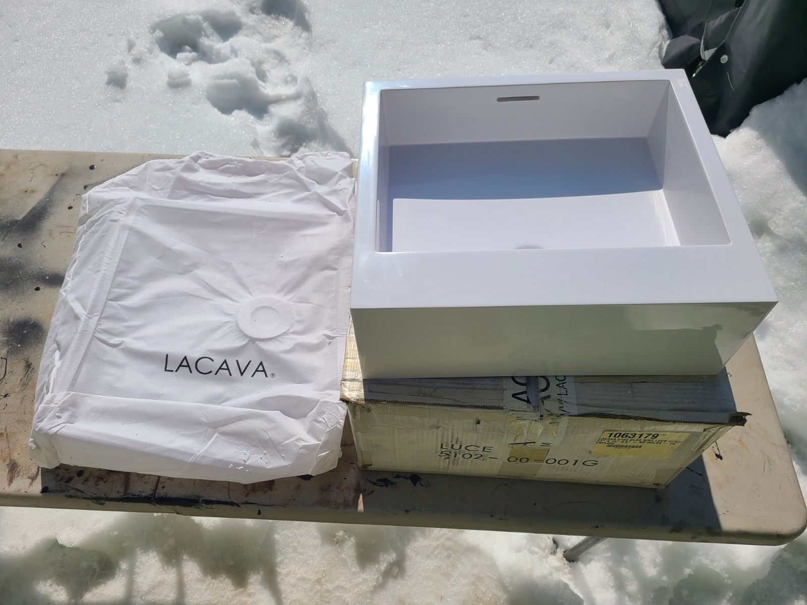 Lacava Luce 5102-00-001G Bathroom Sink Washbasin 17" x 15" x 6" NEW