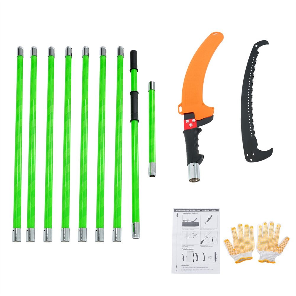 30 FT Trimmer Tree Branch Garden Tools Loppers Hand Pole Saws Extendable Height