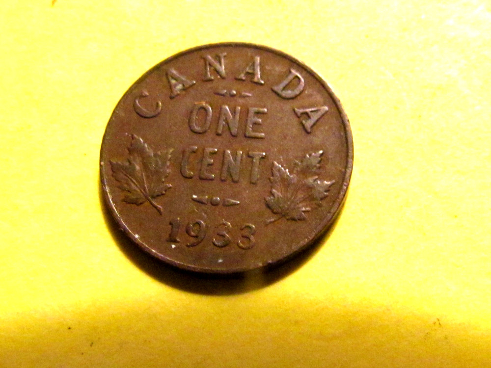 1933 Canada 1 Cent - George V,  Condition - VF  dcn1