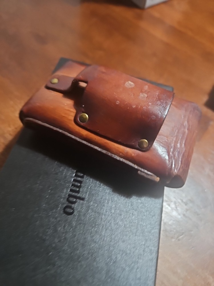 Tooled leather Cigarette case With Lighter Sleeve Vintage