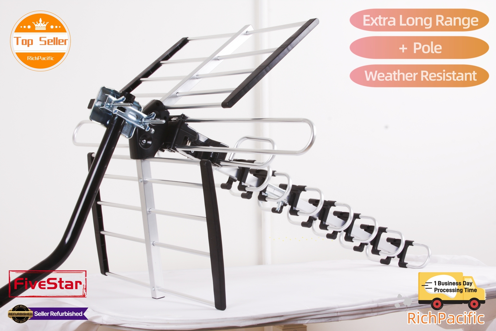 Newly upgraded VHF UHF 4K HDTV Antenna Outdoor 300 Miles Mounting Kit Included