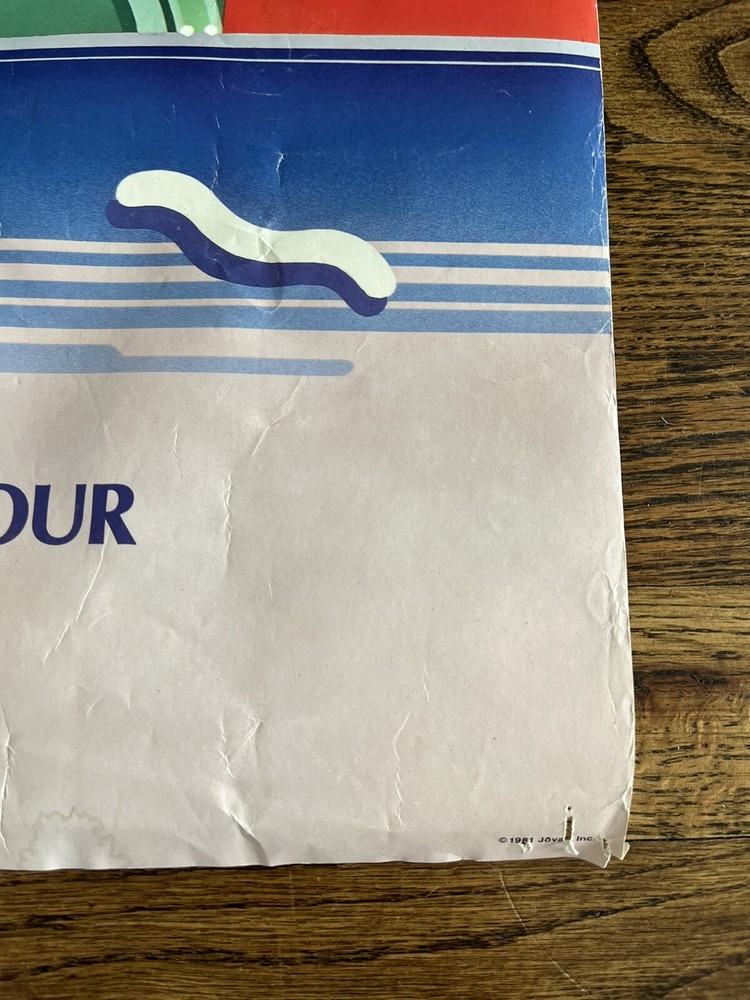 Rolling Stones 1981 Jovan American Tour Poster Vtg Wall Hanger Band Memorabilia