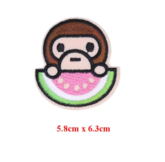 BATHING APE - MILO eating Watermelon - EMBROIDERED IRON-ON PATCH