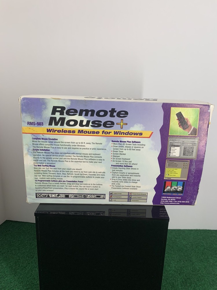 ADS Technologies Wireless Remote Mouse For Windows- Missing Software- New