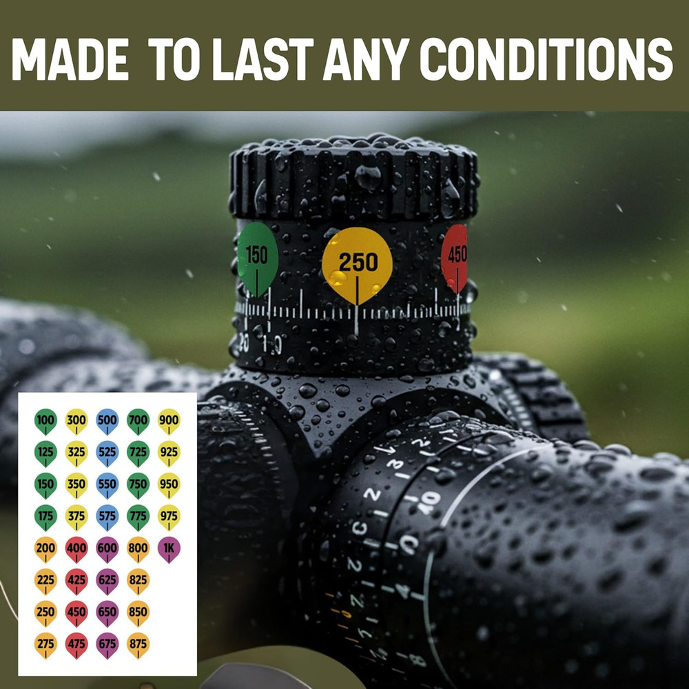10 Rifle Scope Turret Sticker Sheets- Scope Dope Stickers for Long Range Shootin