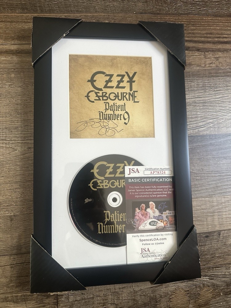 Ozzy Osbourne Signed Patient Number 9 CD INSERT FRAMED JSA COA Crazy Train Auto