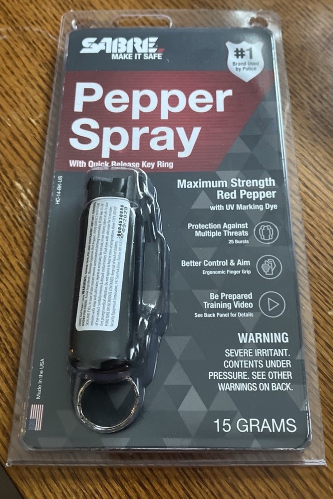 Sabre Maximum Pepper Spray W/ Quick Release Key Ring 15 Grams - NEW