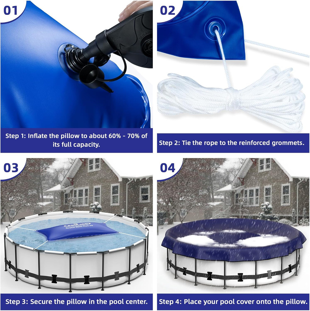 Pool Pillows for above Ground Pools Winterizing, Extra Durable Cold-Resistant In