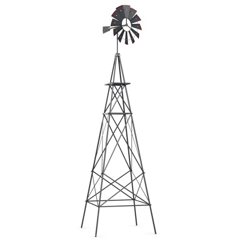 Gemini 说 Tangkula 8.3FT Metal Windmill Weather Vane Weather Resistant Grey