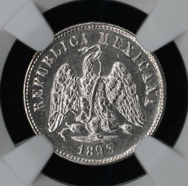 1893MO M MEXICO 10C NGC MS64