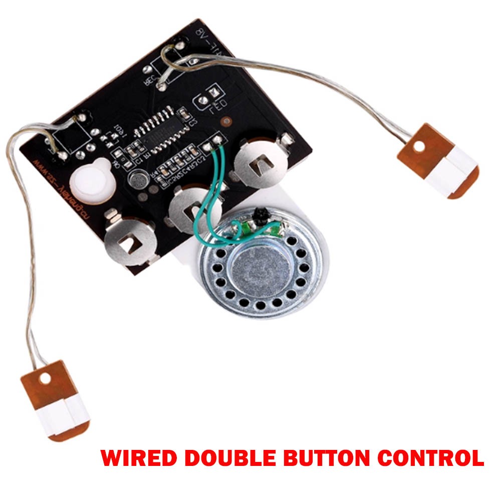 1PC 30s Recordable Voice Chip Sound Module DIY Wired Double Button Control USA