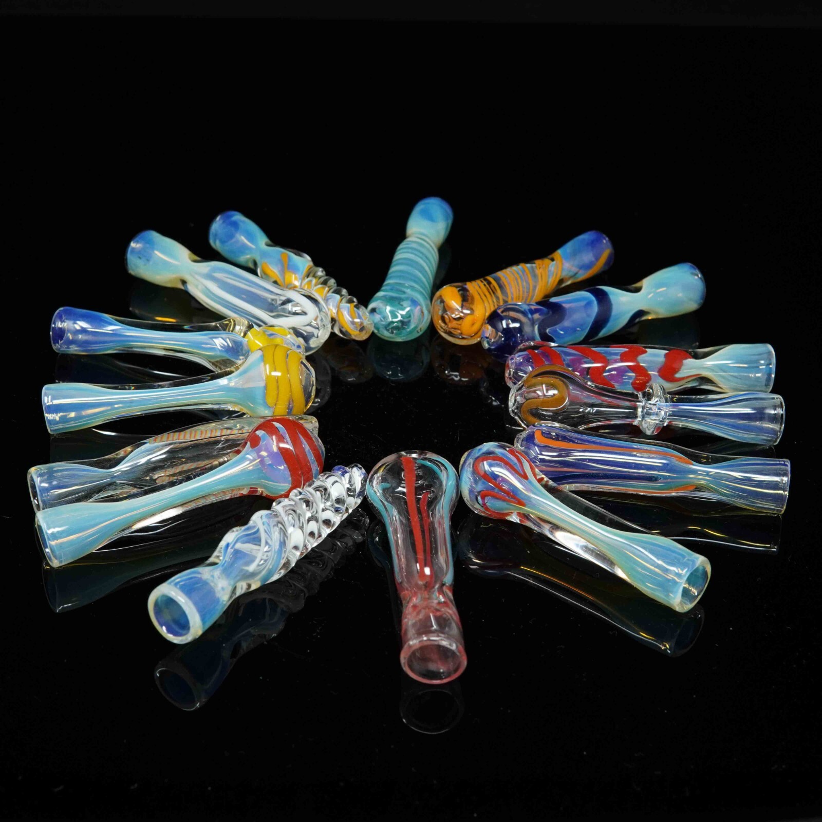 Handmade Assorted Colorful Chillums Smoking Glass Pipes 3 inch - USA Seller