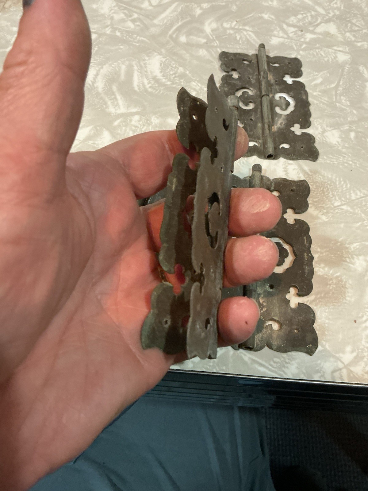 Original Antique 19th/20th Century Brass Period Hinges Spectacular! Priced pair