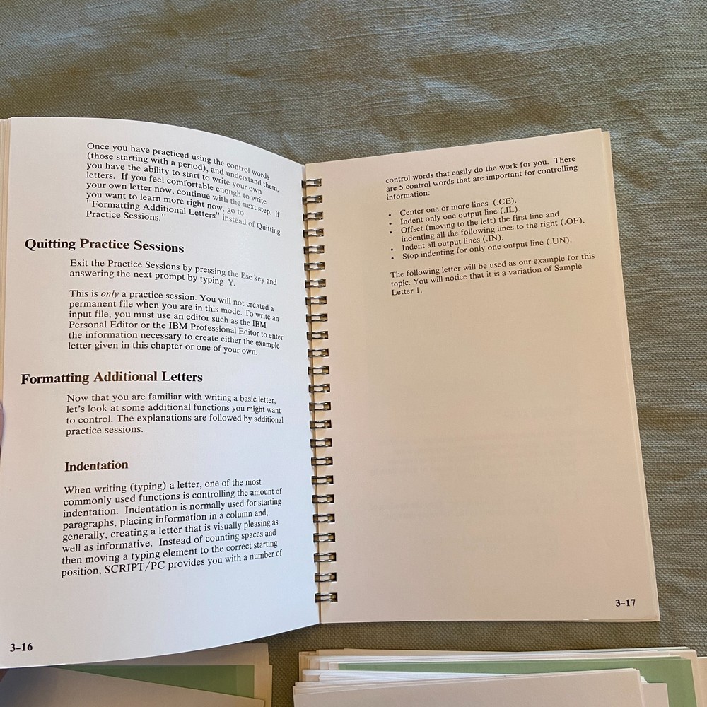 IBM Software Script/PC Book 1 2 3 1st Edition 1984 How To Quick Reference Manual