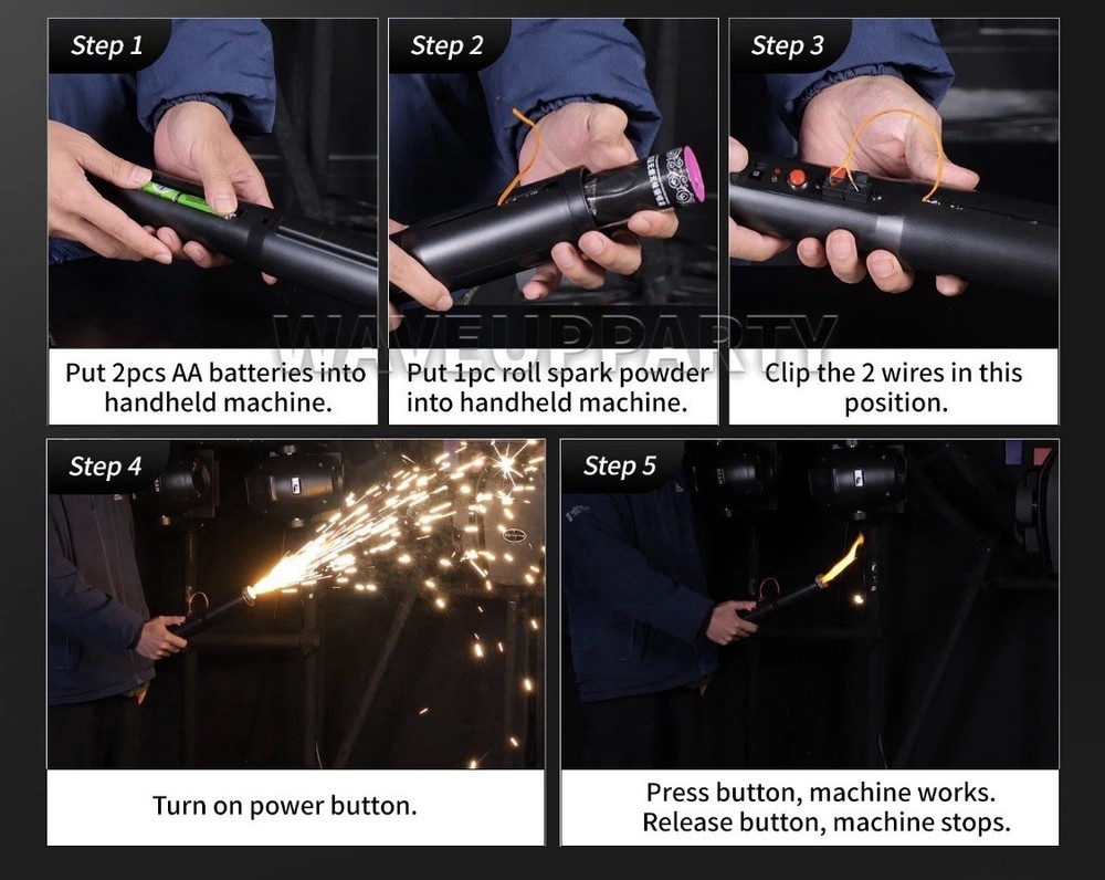 2 Pack Handheld Sparkler Cold Spark Machine Wedding Party Show Firework Effect