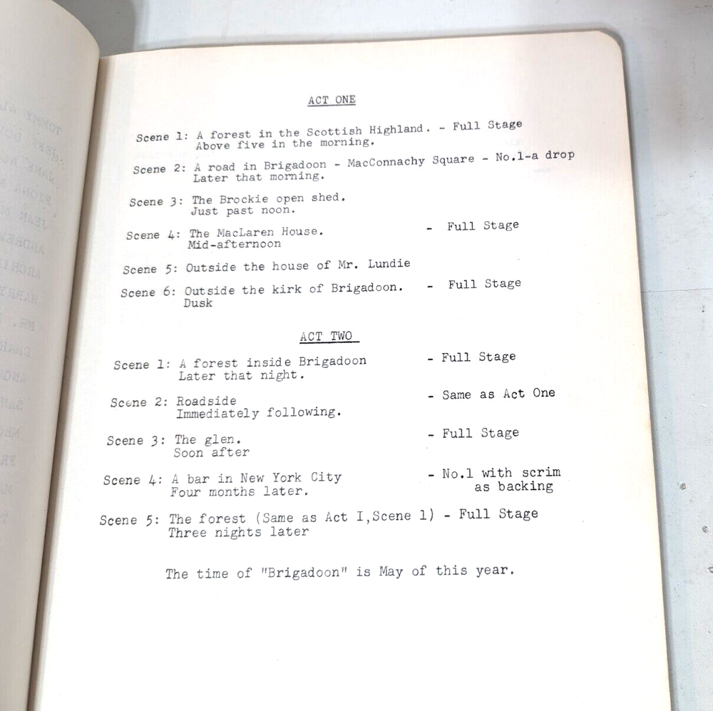 Brigadoon Playscript Vancouver B.C. Civic Theater Society