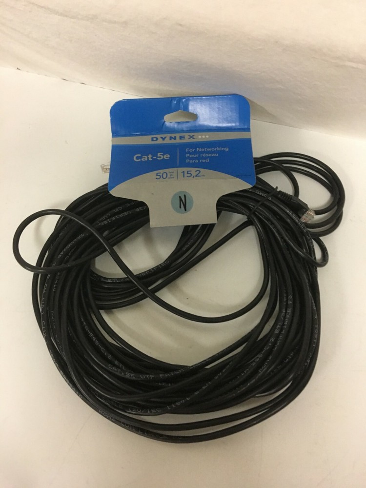 Dynex DX-C114199 Cat-5e Network black Cable 50ft