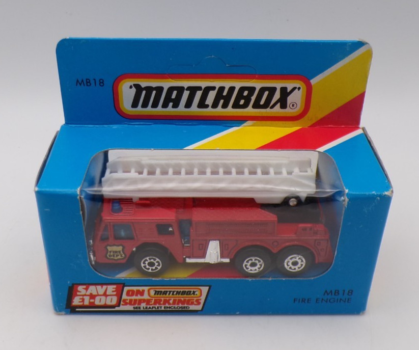 MATCHBOX MB-18 FIRE ENGINE RED MINT BOXED STILL SEALED.