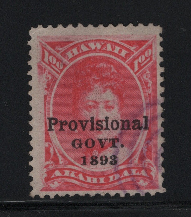 Hawaii # 73 F-VF used neat face free cancel with nice color cv $ 190 ! see pic !