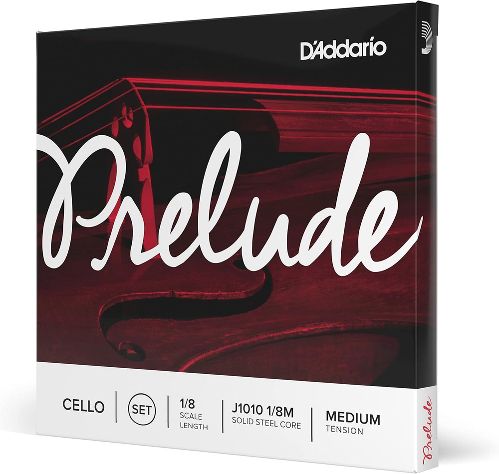 J1010 Prelude Cello String Set, 1/8 Scale Medium Tension (1 Set) –Solid Steel Co