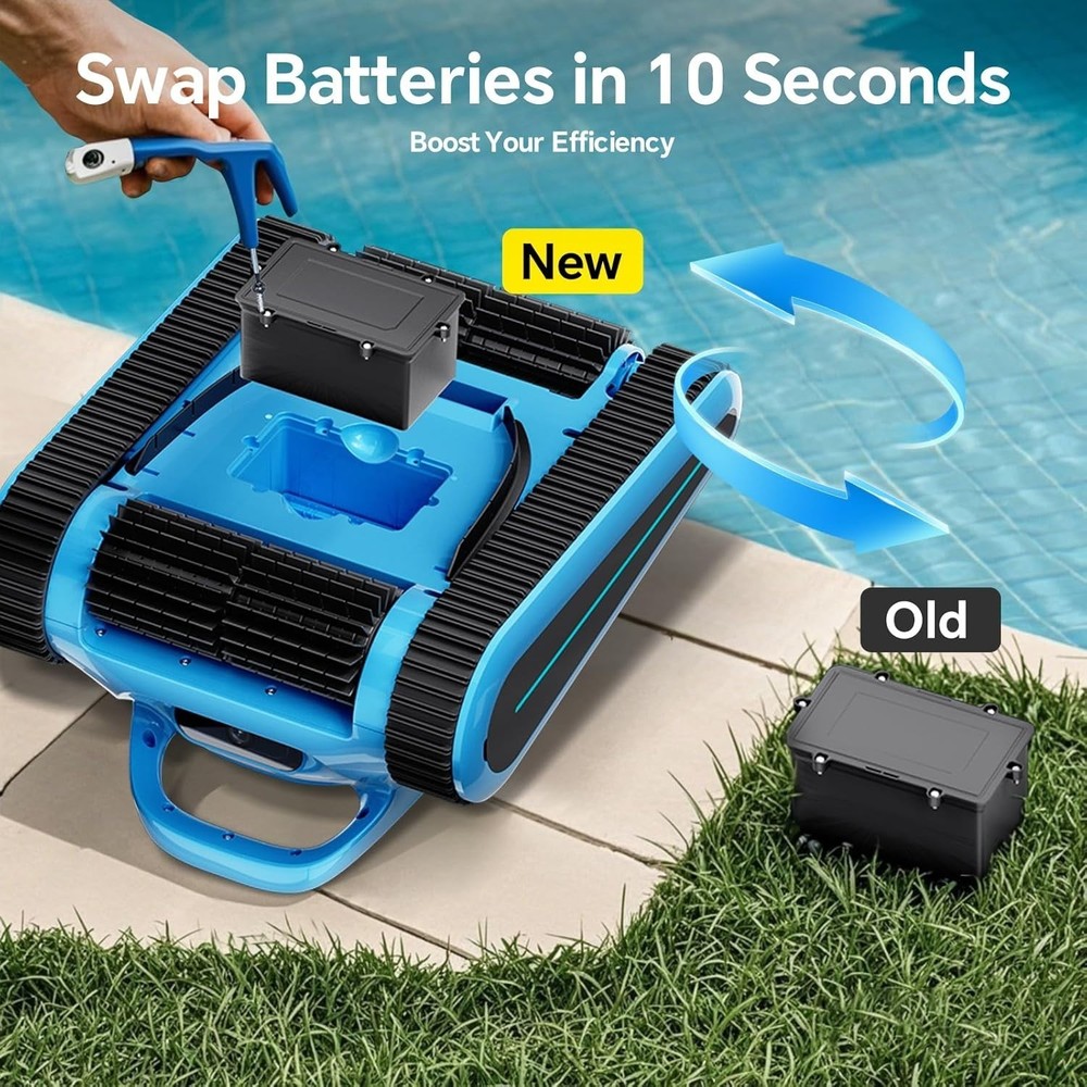 Seauto Cordless Pool Robot Cleaner Wall Climbing, Sonar Navigation /App Support
