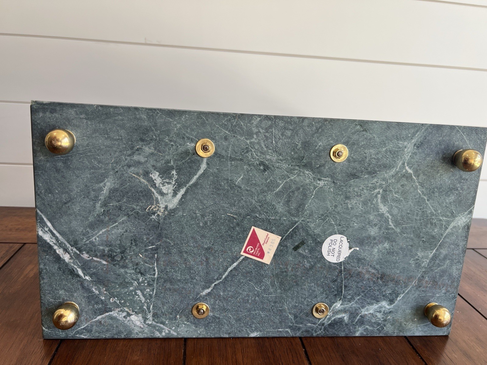 WINE Bottle RACK TRAY Magazine HOLDER Brass Marble BARWARE CHIC DUDE