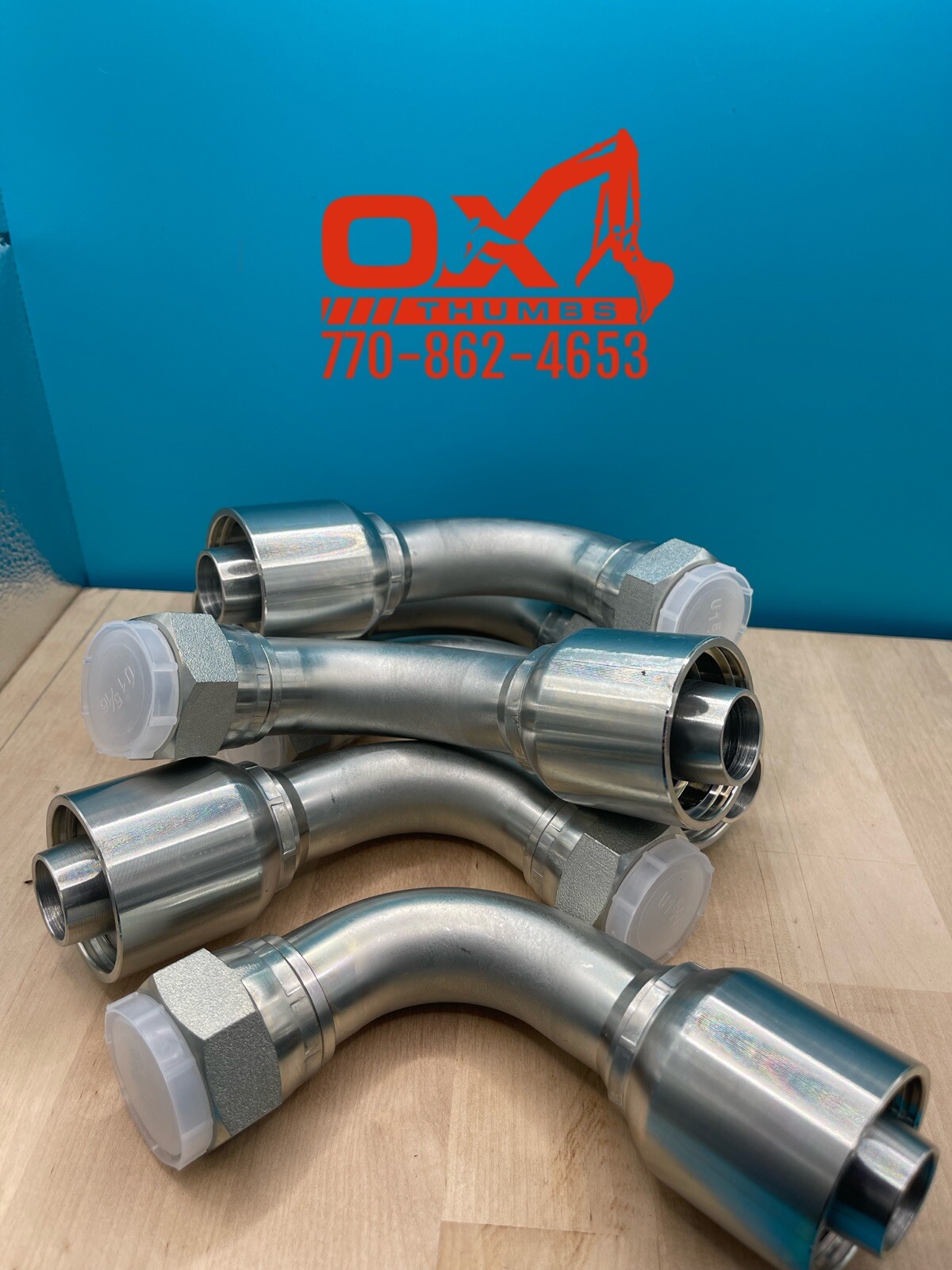 6 Parker Style 13943-16-16 Hydraulic Hose Crimp Fittings 1” Hose X 1” FJIC 90