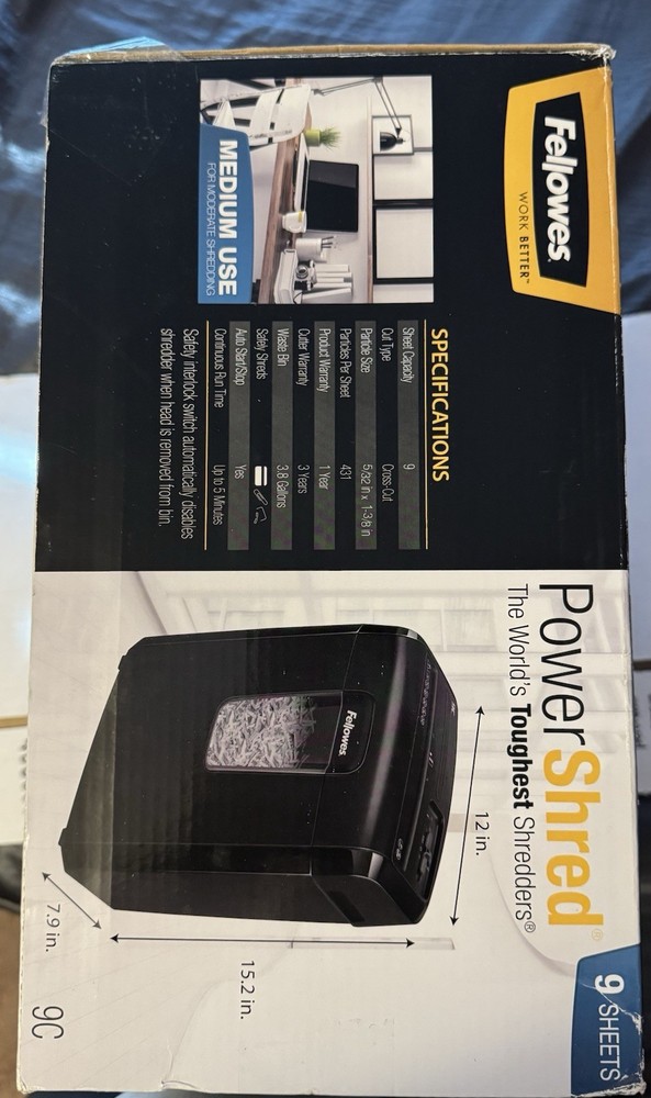 Fellows PowerShred 9 Sheet Shredder