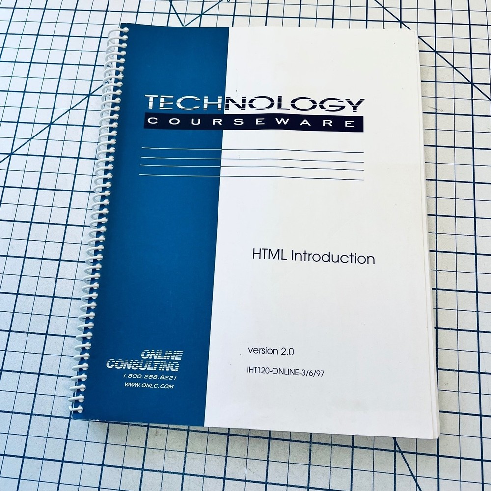 HTML Introduction Technology Courseware Manual 1997 Online Vintage Guide