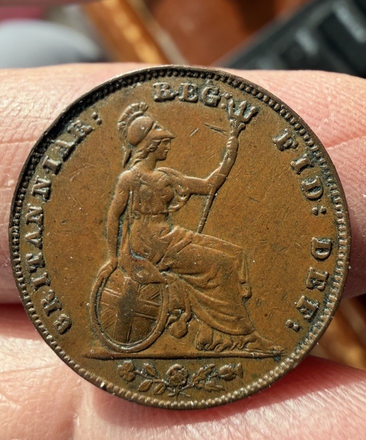 Great Britain 1859 Farthing KM725, About Uncirculated