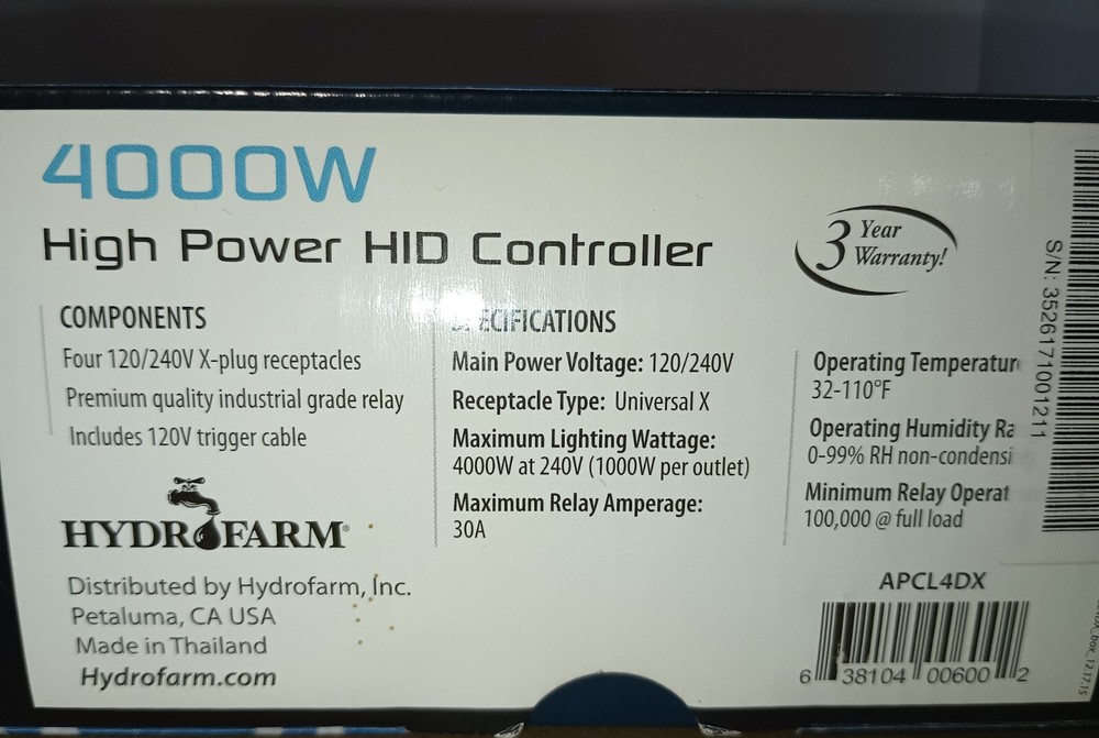 AutoPilot 4 Light Controller APCL4DX (120/240V) 4000 watt HID Controller