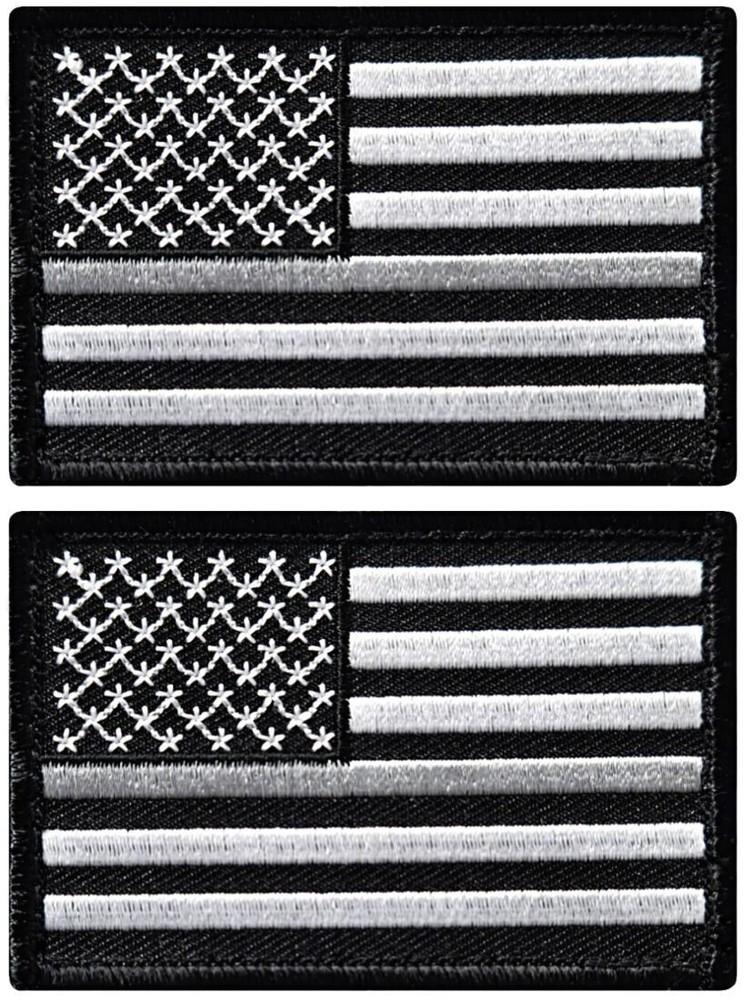 Thin Grey Line USA Flag Correctional Officer Patch | 2PC HOOK BACKING   3"x2"