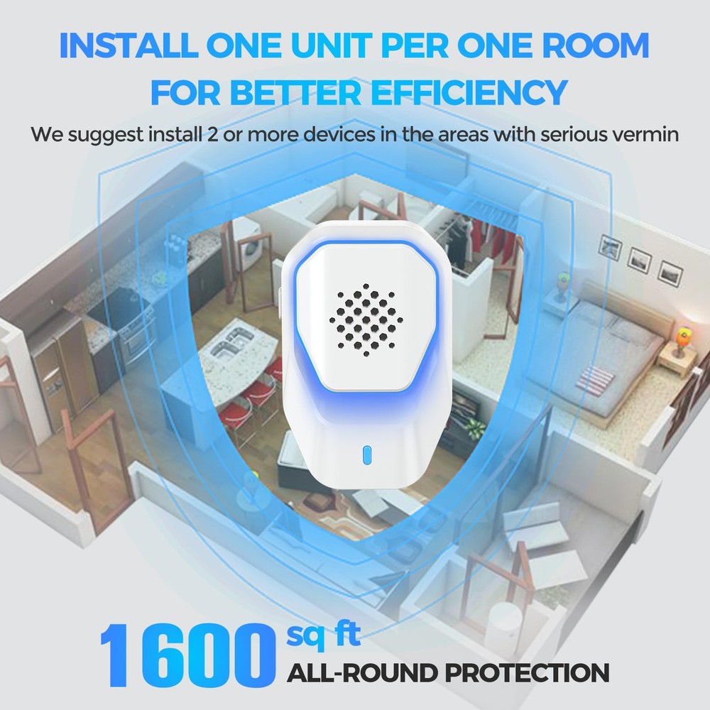 Ultrasonic Pest Control 6 Packs Electronic Spider Repeller