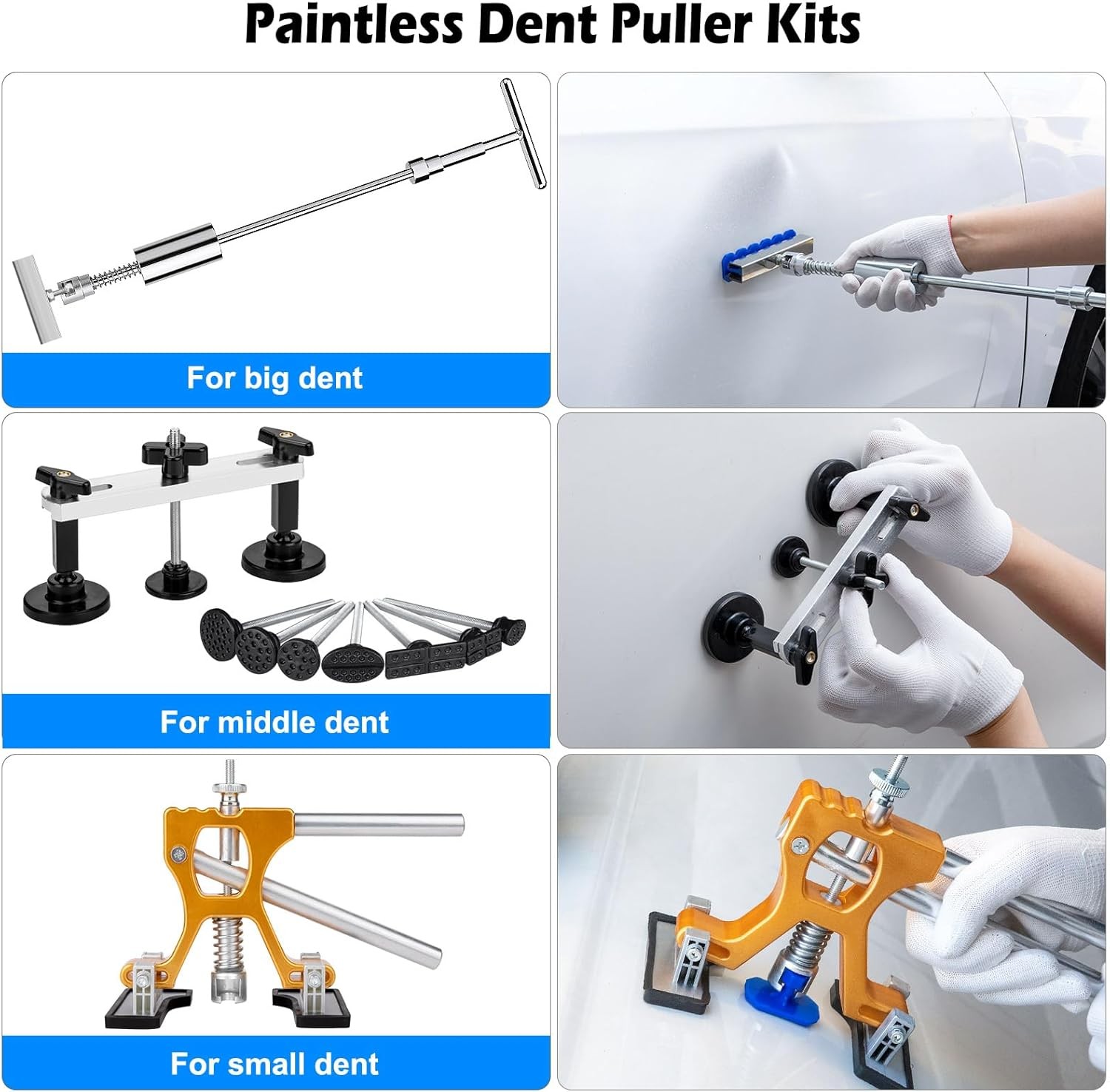 Car Body Dent Puller Hammer Bridge Lifter Tool Paintless Hail Remover Repair Kit