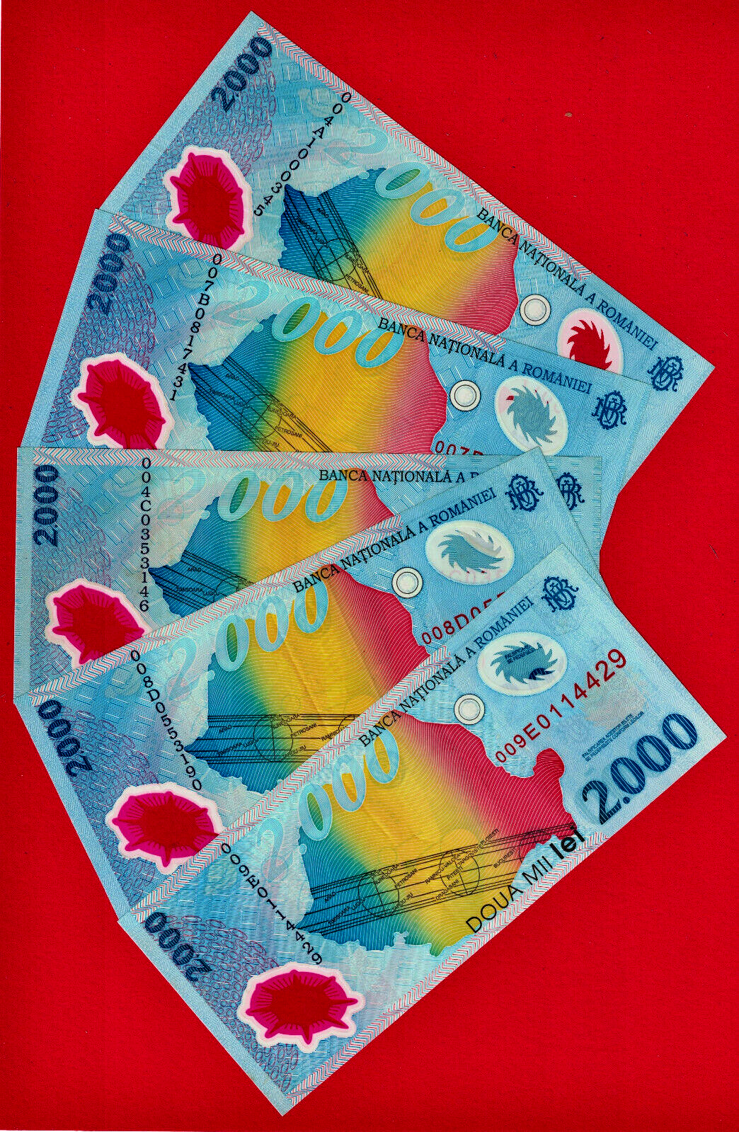 ONE 2,000 Lei 1999 ROMANIA SOLAR ECLIPSE Polymer Note (P-111a) - Circ: (F-VF-XF)