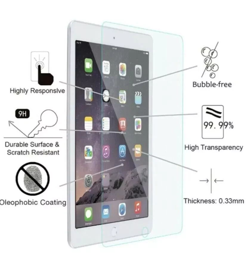 [5-Packs] HD Tempered GLASS Screen Protector for Apple iPad 5th & 6th Generation