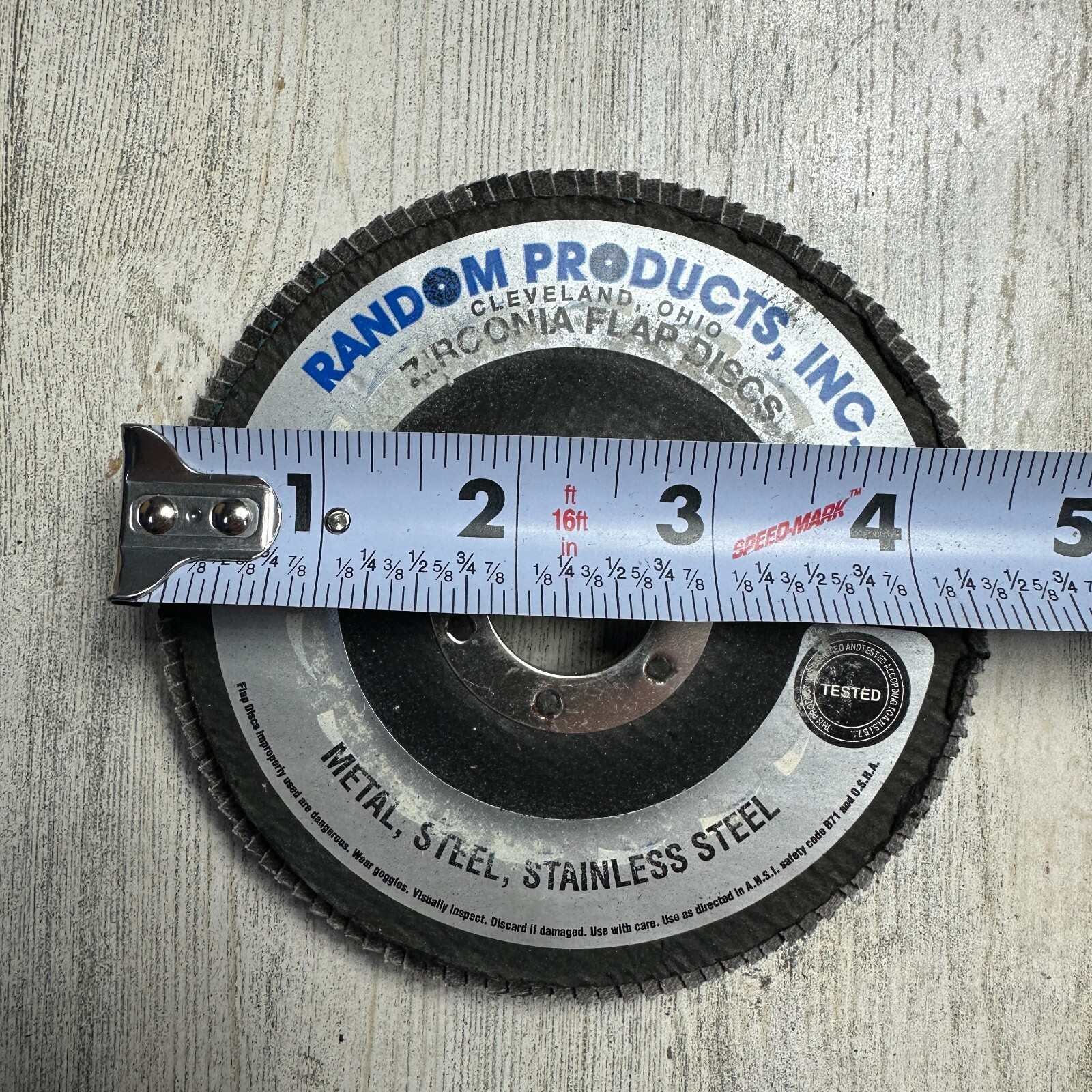 Random Products 76407 4-1/2" x 7/8" 120 Grit Zirconia Flap Disc - Box of 10 NOS