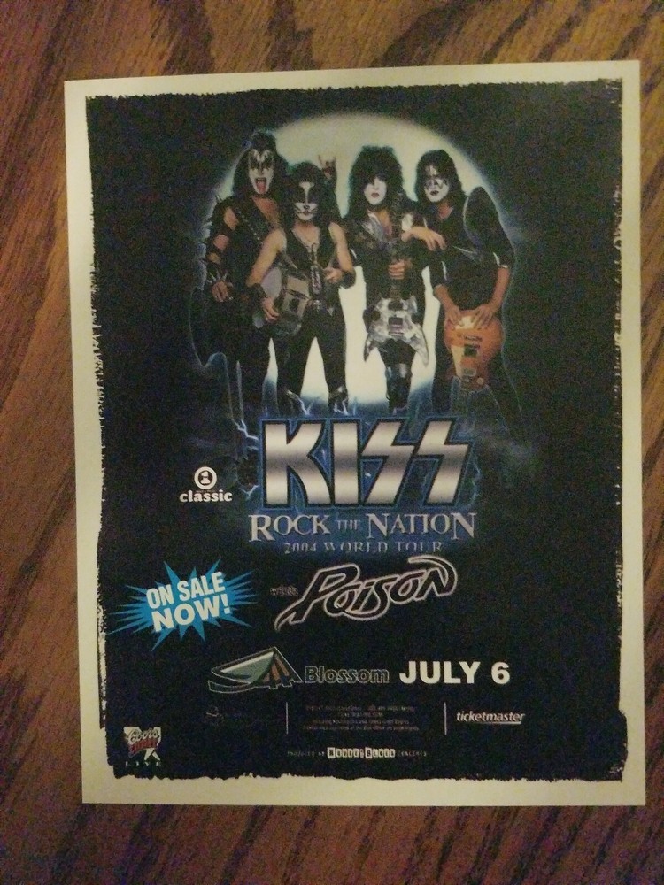 KISS and POISON postcard Blossom concert July 6, 2004