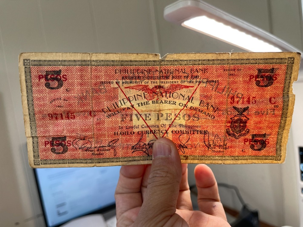 1941 US Philippines 5 Pesos Banknote