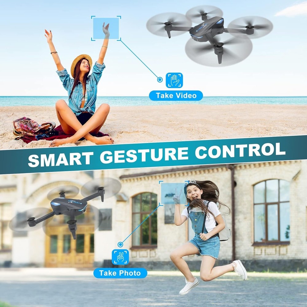 Family Fun Drone with 1080P Camera - Foldable, Voice Control & 24 Min Flight