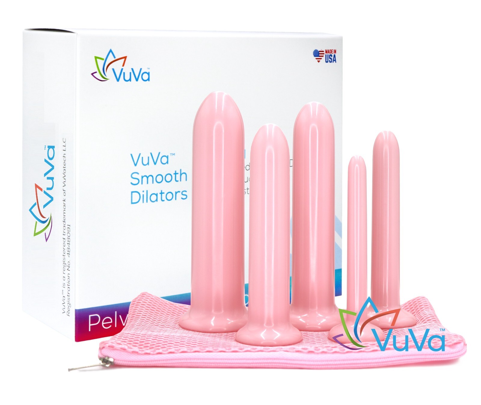 Five New Sizes VuVa Smooth Vaginal Set of 5 - BPA Free Made in America