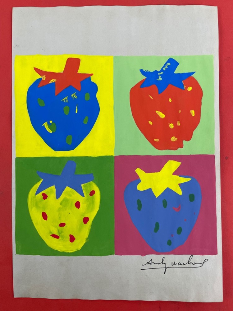 Andy warhol Drawing on paper (Handmade) signed and stamped