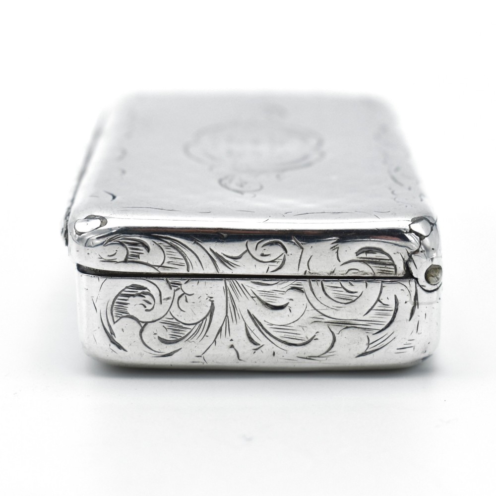Antique Victorian Solid Silver Snuff Box 1845 Edward Smith