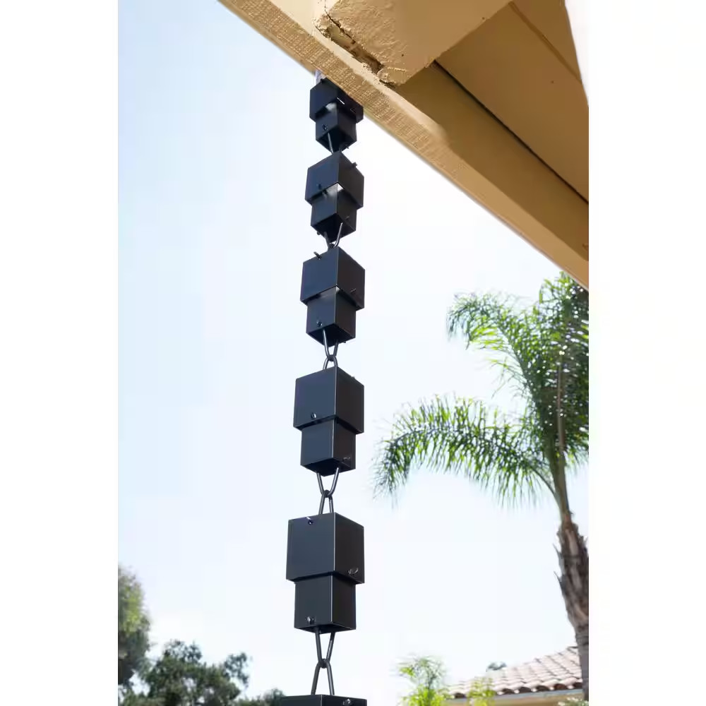 8.5 Ft Aluminum Multi Cube Rain Chain (Black)